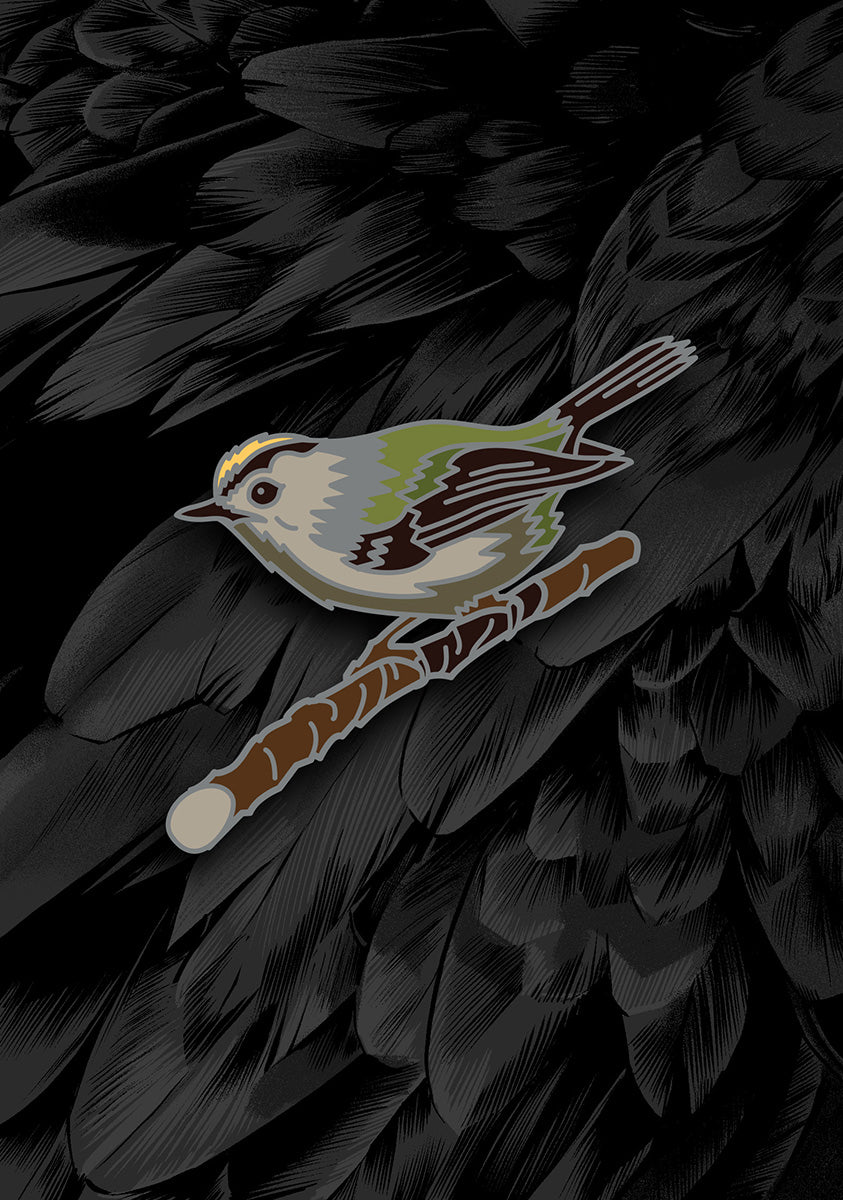 Goldcrest (enamel pin)